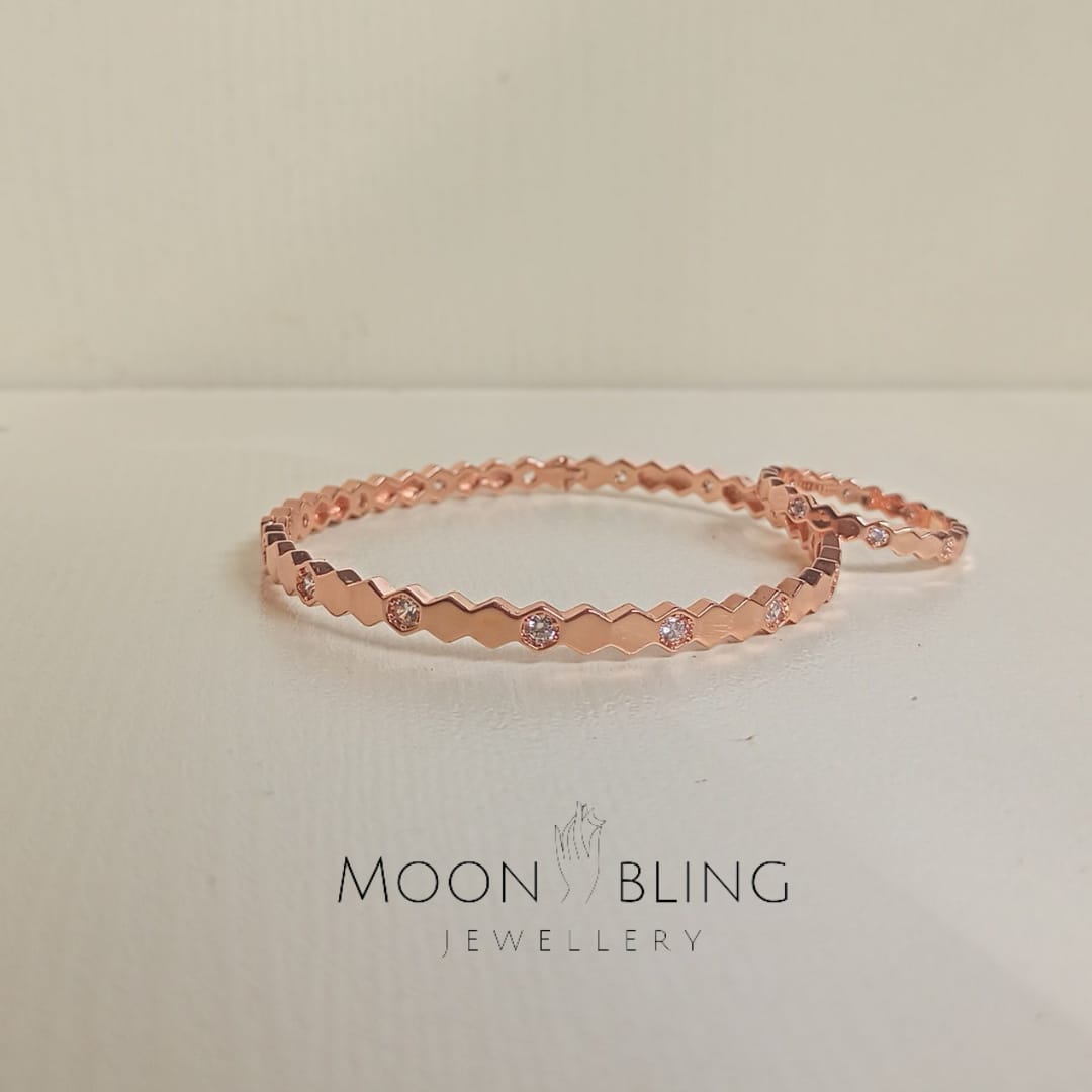 Copper Rhinestone Bangle and Ring